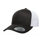 Flexfit Yupoong Trucker 5 Panel Snapback 6506 Black White Sort Hvid