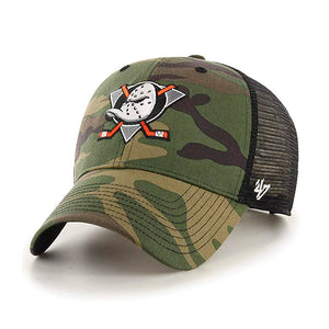 47 Brand Anaheim Ducks MVP Branson Trucker Snapback Camo Black Camouflage Sort H-CBRAN25GWP-CMA