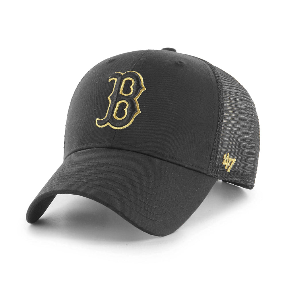 47 Brand MLB Boston Red Sox MVP Branson Metalic Trucker Snapback Black Sort B-BRMTL02CTP-BK
