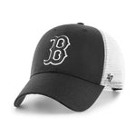 47 Brand Boston Red Sox MVP Branson Trucker Snapback Black White Sort Hvid B-BRANS02CTP-BKB