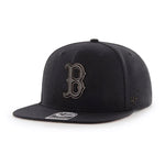 47 Brand Boston Red Sox Matte Captain Snapback Black on Black Sort Sort B-MATTE02WBP-BK