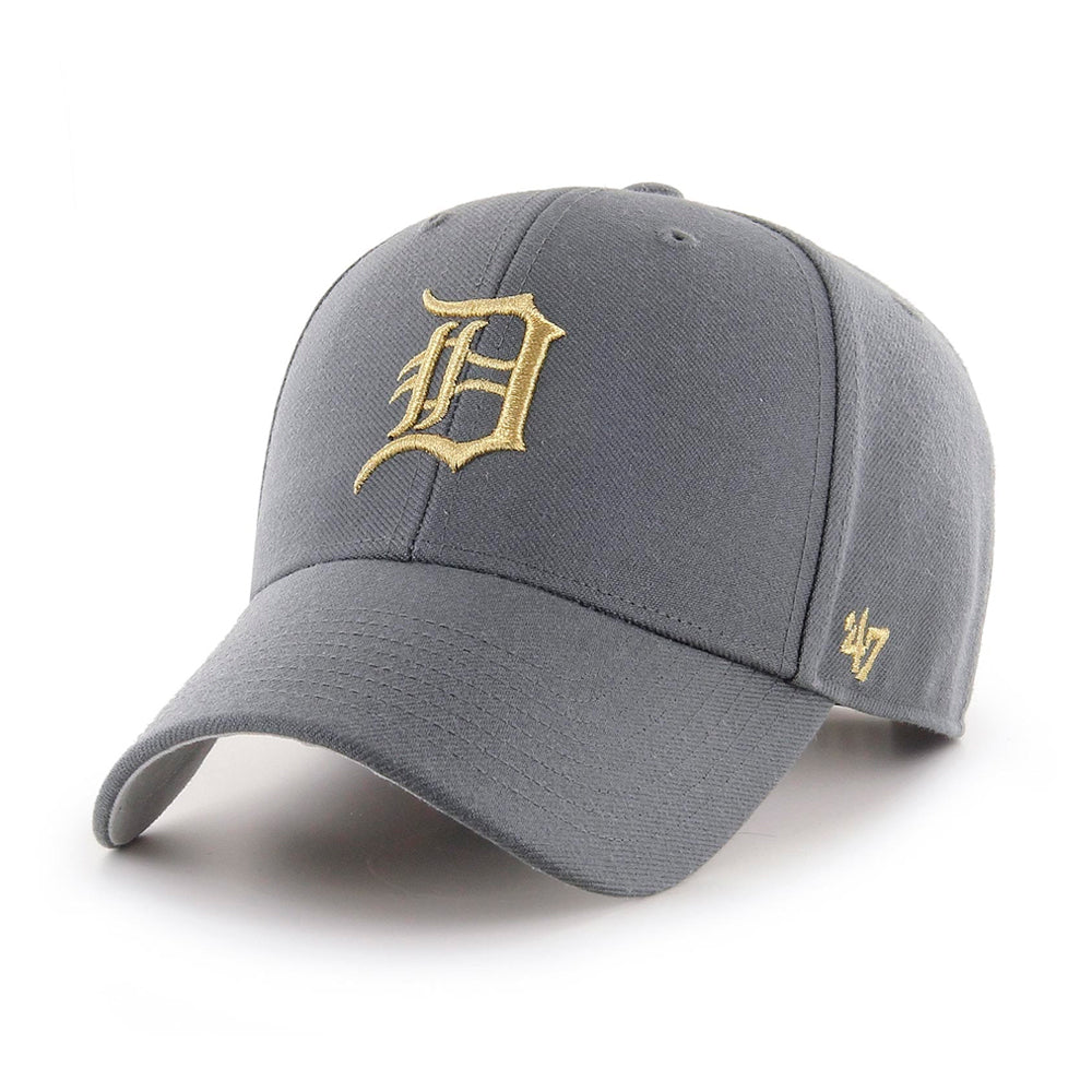 47 Brand MLB Detroit Tigers MVP Metallic Snapback Charcoal Gold Mørkegrå Guld B-MTLCS09WBP-CC