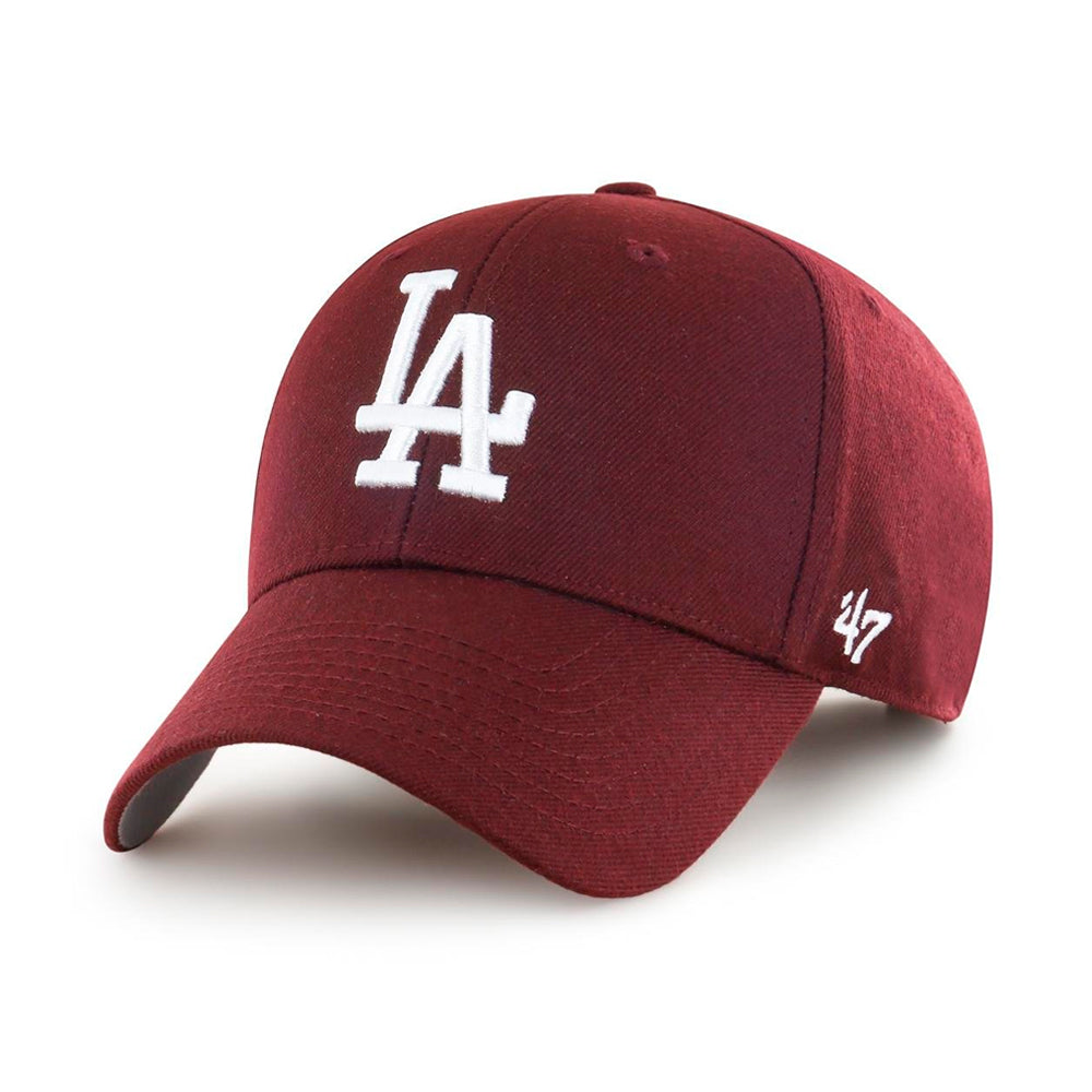 47 Brand MLB Los Angeles LA Dodgers MVP Adjustable Velcro Justerbar Dark Maroon White Mørkerød Rød Hvid B-MVP12WBV-KMA