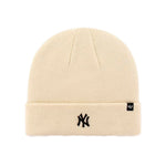 47 Brand NY Yankees Centerfield Beanie Fold Up Natural White Black Hvid Sort B-CFDCN17ACE-NT