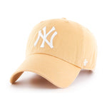 47 Brand MLB New York NY Yankees Clean UP Adjustable Justerbar Light Tan White Beige Hvid B-RGW17GWS-LT
