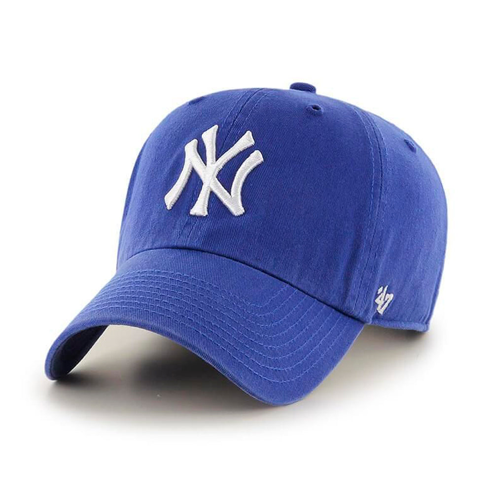 47 Brand New York NY Yankees Clean Up Adjustable Justerbar Royale Blue White Kongeblå Hvid B-RGW17GWS-RY