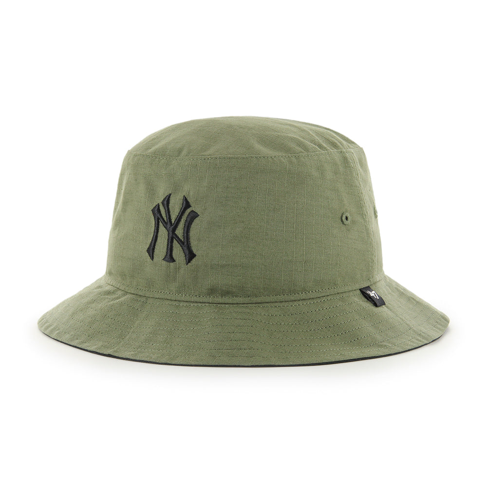 47 Brand MLB New York NY Yankees Grid Lock Bucket Bølle Hat Olive Black Grøn Sort B-GRDLB17RCF-XC