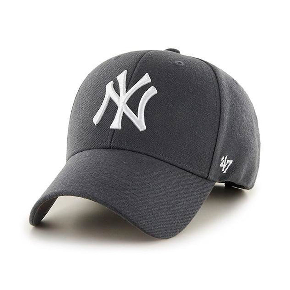 47 Brand MLB New York NY Yankees MVP Adjustable Velcro Justerbar Charcoal White Mørkegrå Hvid B-MVP17WBV-CCA