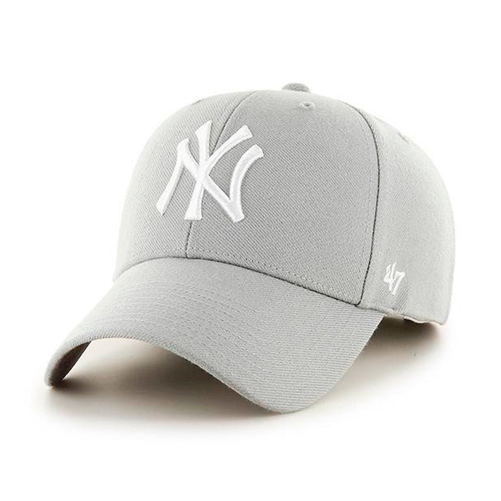 47 Brand MLB New York NY Yankees MVP Adjustable Velcro Justerbar Grey White Grå Hvid B-MVP17WBV-GYC