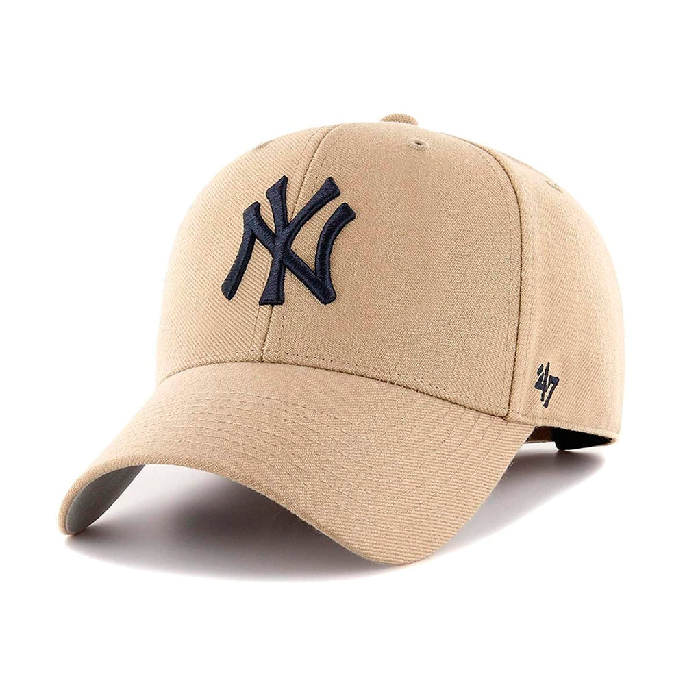 47 Brand MLB New York NY Yankees MVP Adjustable Velcro Justerbar Khaki Navy Beige Blå B-MVP17WBV-KHA