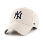 47 Brand MLB New York NY Yankees MVP Adjustable Velcro Justerbar Natural Navy Beige Mørkeblå B-MVP17WBV-BN