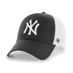 47 Brand MLB New York NY Yankees MVP Branson Trucker Snapback Black White Sort Hvid B-BRANS17CTP-BK