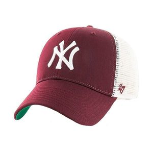 47 Brand MLB New York NY Yankees MVP Branson Trucker Snapback Dark Maroon White Rød Hvid B-BRANS17CTP-KMA