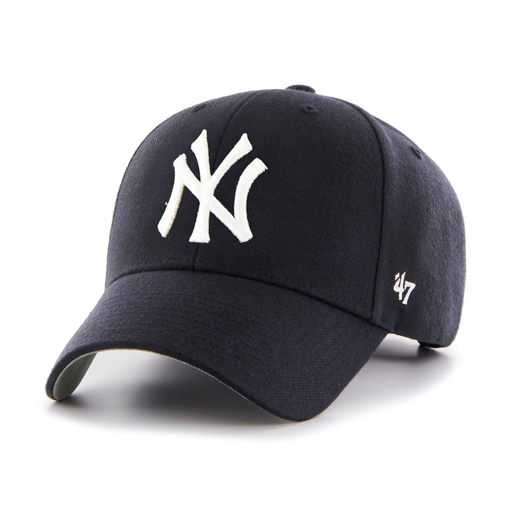 47 Brand MLB New York NY Yankees MVP Home Adjustable Velcro Justerbar Dark Navy White Mørkeblå Hvid B-MVP17WBV-HM