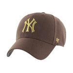 47 Brand MLB New York NY Yankees MVP Metallic Snapback Brown Gold Brun Guld B-MTLCS17WBP-BW