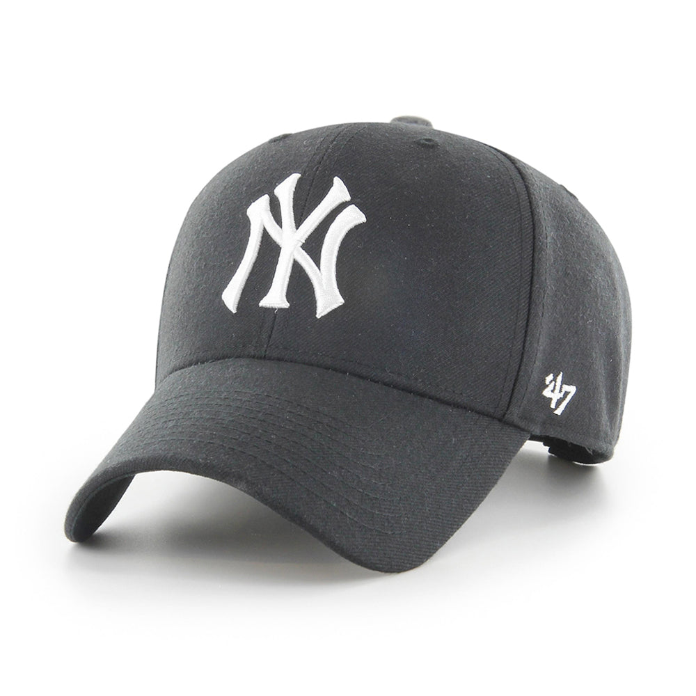 47 Brand MLB NY Yankees MVP Snapback Black White Sort Hvid B-MVPSP17WBP-BKW