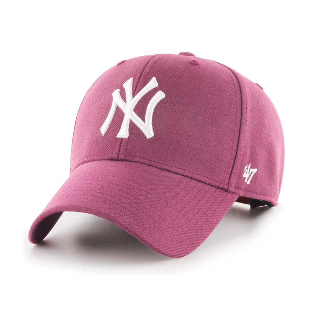 47 Brand MLB New York NY Yankees MVP Snapback Plum Purple White Lilla Hvid B-MVPSP17WBP-PJ