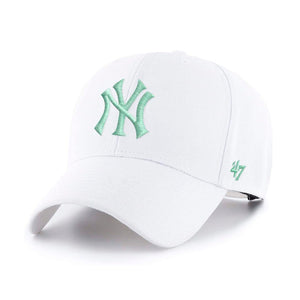 47 Brand NY New York Yankees MVP Snapback White Teal Hvid Blå Grøn