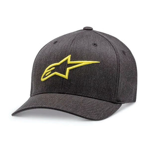 Alpinestars Ageless Curved Hat Flexfit Charcoal Heather Hivis Yellow Mørkegrå Gul