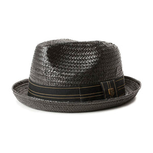 Brixton Castor Fedora Straw Hat Black Black Sort Sort