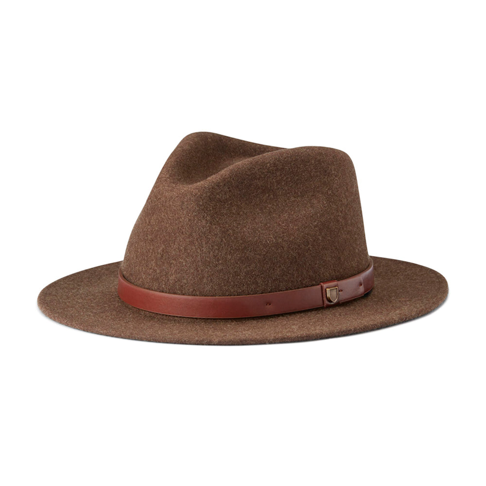 Brixton Messer Fedora Fedora Hat Heather Brown Brun 10763-HTBRN