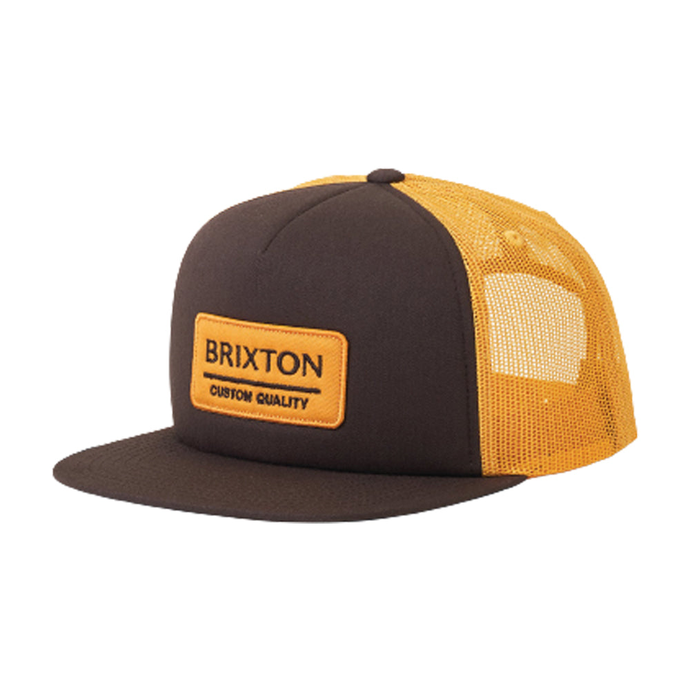 Brixton Palmer Proper MP Mesh Cap Trucker Snapback Brown Gold Brun Guld 11070 DGGOG