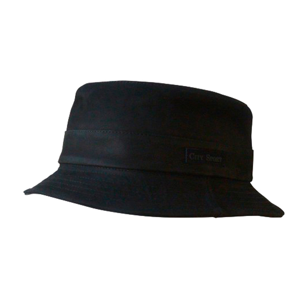 City Sport Leather Bucket Bucket Hat 831008 Black Sort