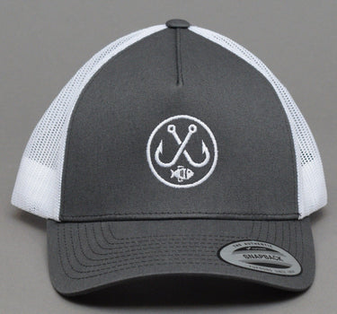 Ideal Fishing Badge Trucker Snapback Grey White Grå Hvid