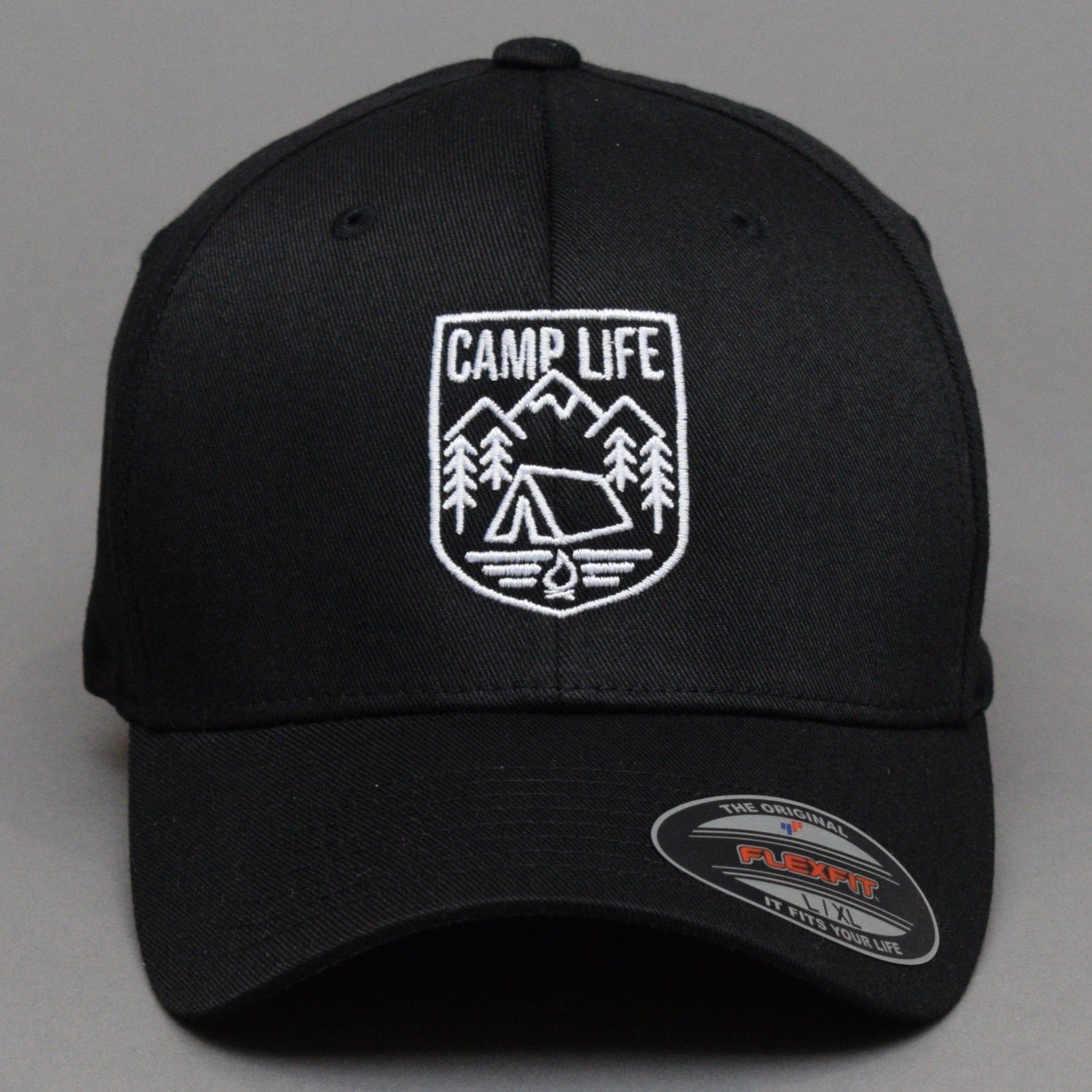 Ideal Camp Life Flexfit Black Sort