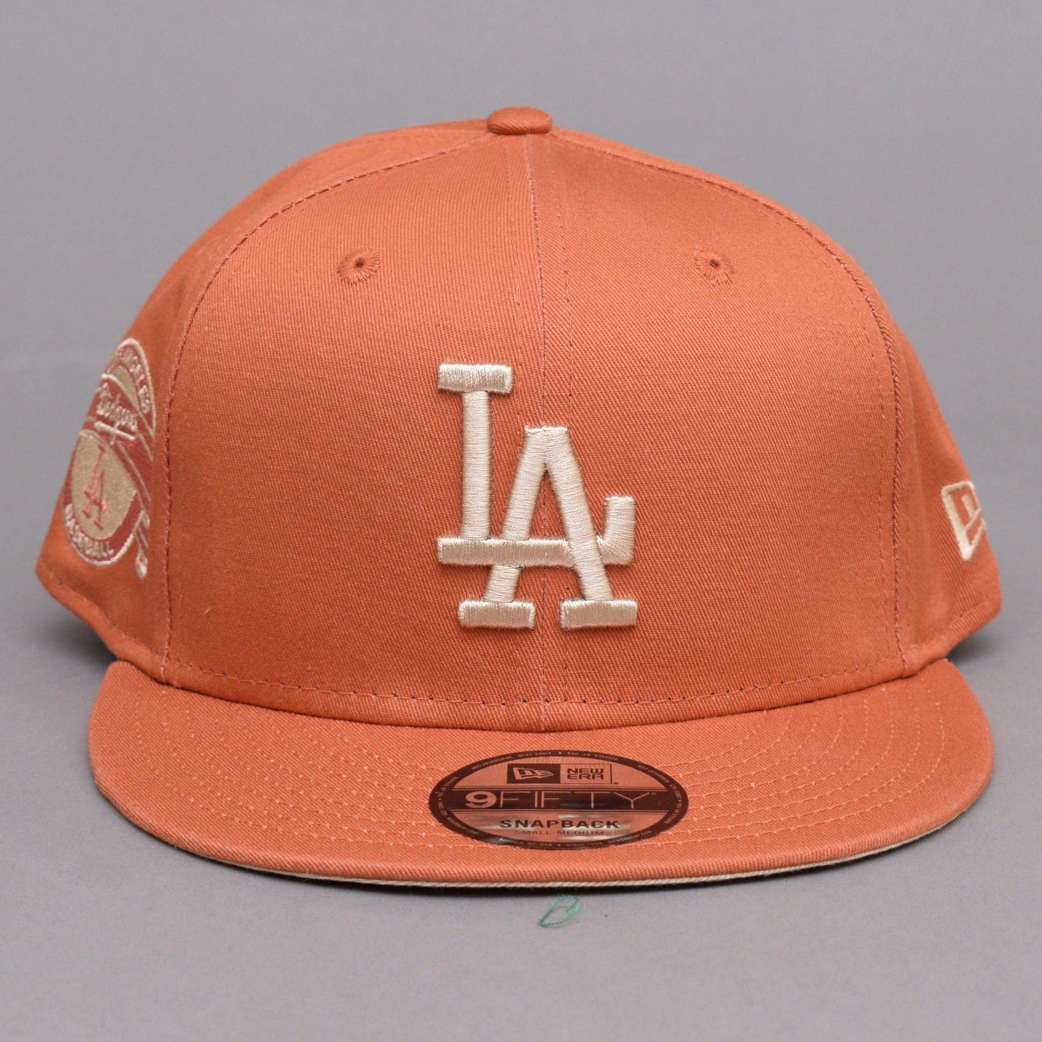 New Era Los Angeles LA Dodgers 9Fifty Side Patch Medium Snapback Medium Brown Beige Brun 60298852 