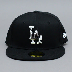 New Era MLB Los Angeles LA Dodgers 59Fifty Monocamo Infill Fitted Black Sort 60298752
