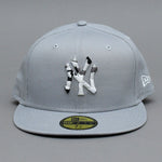 New Era MLB New York NY Yankees 59Fifty Monocamo Infill Fitted Grey Grå 60298746