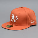 New Era MLB Oakland Athletics 59Fifty Essential Fitted Medium Brown White Brun Hvid 60298741