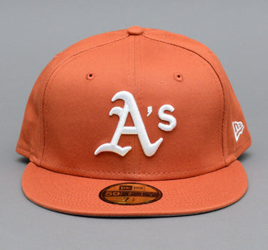 New Era MLB Oakland Athletics 59Fifty Essential Fitted Medium Brown White Brun Hvid 60298741