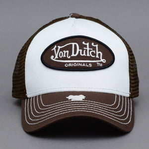 Von Dutch Boston Trucker Snapback White Brown Hvid Brun 7030426
