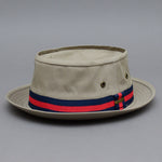 Stetson Classic Band Pork Pie Cloth Hat Fedora Beige 1691107-7