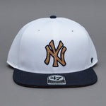 47 Brand MLB New York NY Yankees Corkscrew Captain Snapback White Black Hvid Sort B-CORKS17WBP-WH