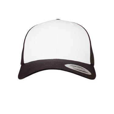 Flexfit Retro Colored Front Trucker Snapback 6606CF Black White Sort Hvid