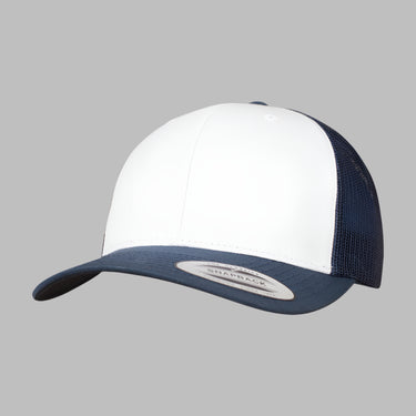 Flexfit Retro Colored Front Trucker Snapback 6606CF Navy White Blå Hvid