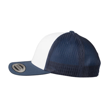 Flexfit Retro Colored Front Trucker Snapback 6606CF Navy White Blå Hvid