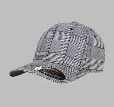 Flexfit Baseball Check Flexfit 6197 Black White Sort Hvid
