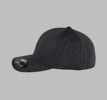Flexfit Baseball Herringbone Flexfit 6277SP Black Grey Sort Grå