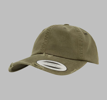 Flexfit Yupoong Dad Cap Justerbar 6245SP Olive Destroyed Grøn