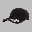 Flexfit Yupoong Dad Cap Justerbar 6245SP Black Destroyed Sort