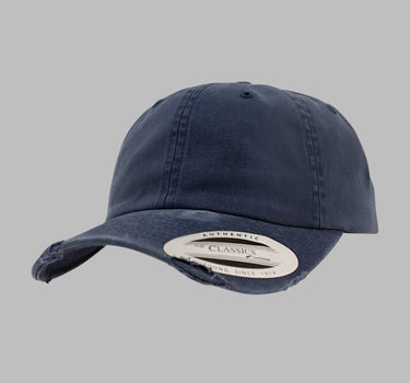 Flexfit Yupoong Dad Cap Justerbar 6245SP Navy Destroyed Blå