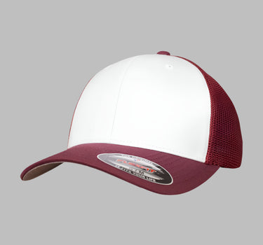 Flexfit Mesh Colored Front Flexfit 6511CF Maroon White Rød Hvid