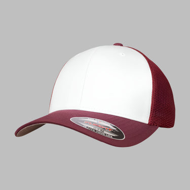 Flexfit Mesh Colored Front Flexfit 6511CF Maroon White Rød Hvid