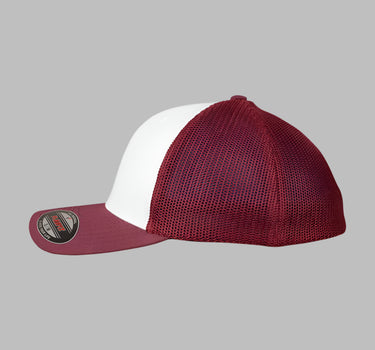 Flexfit Mesh Colored Front Flexfit 6511CF Maroon White Rød Hvid