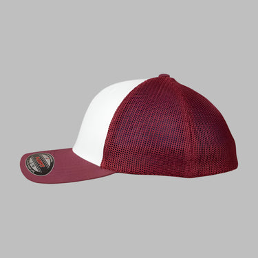 Flexfit Mesh Colored Front Flexfit 6511CF Maroon White Rød Hvid