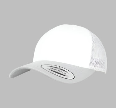 Flexfit Retro Colored Front Trucker Snapback 6606CF Silver White Sølv Hvid